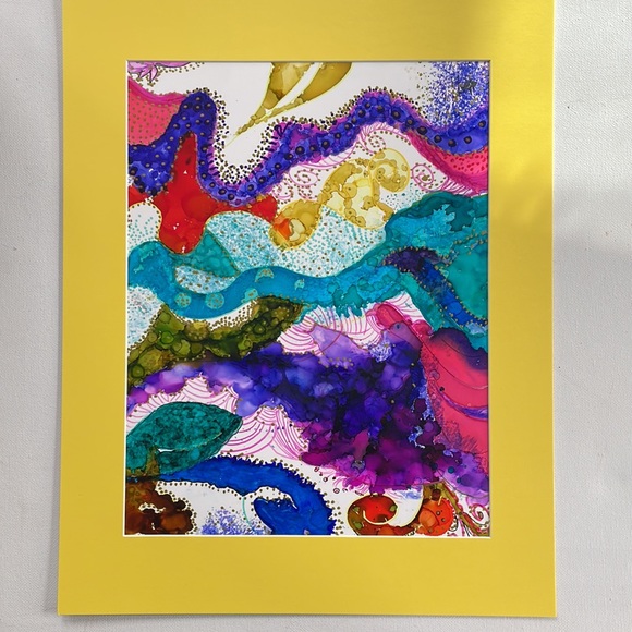 ❤️ alcohol ink artwork, 9 x 12 fun abstract - Picture 9 of 9